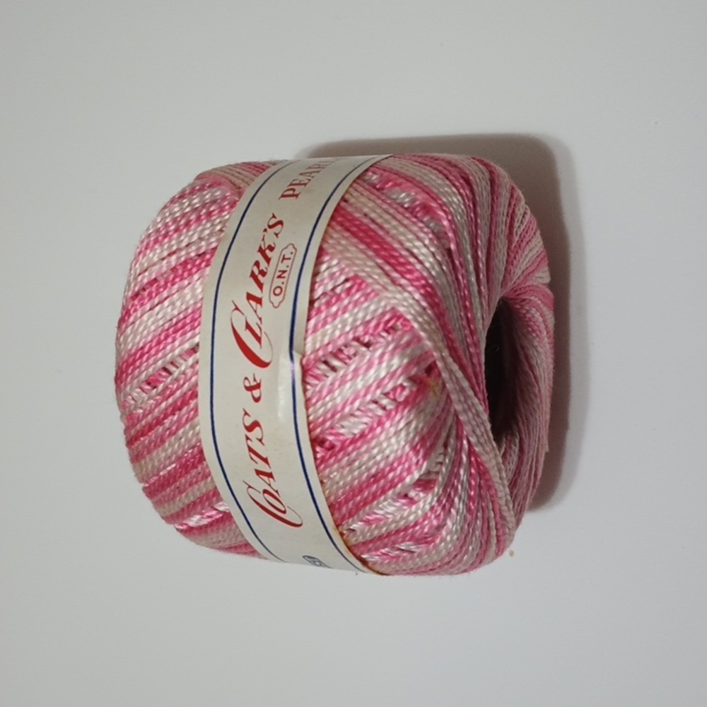 3/$15 VTG Coats & Clark's Pearl Cotton Boilfast Thread Size 5 Variegated Pink